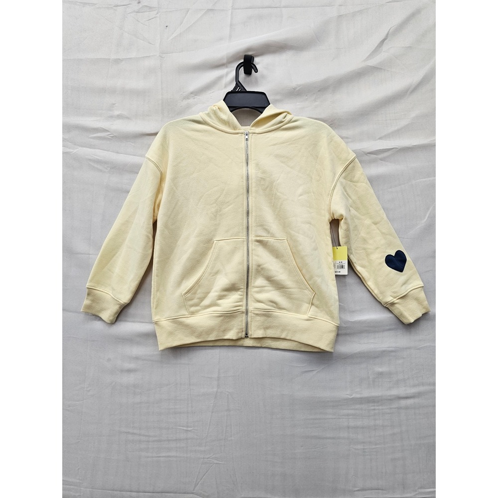 Art Class Girls Zip Up Fleece Hoodie Yellow Cotton Blend Casual Size Medium